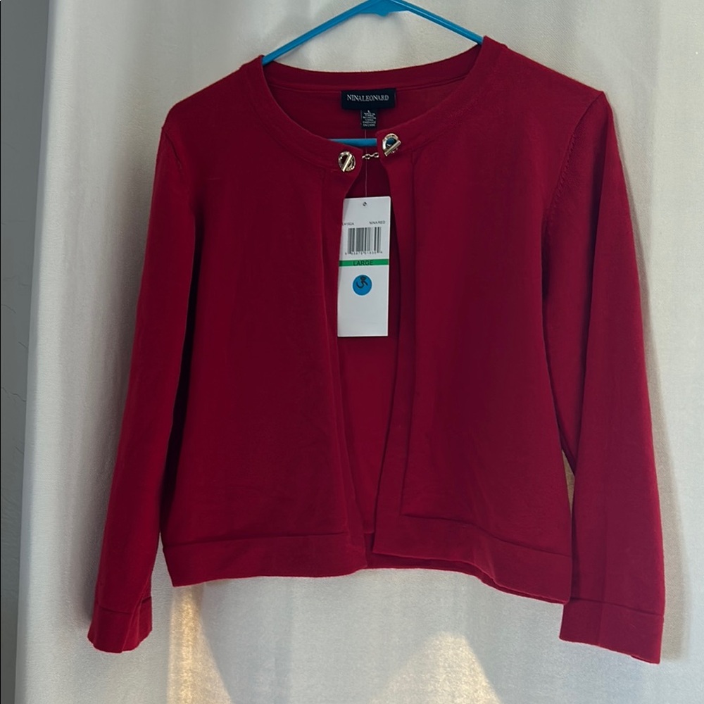Nina Leonard Red Women's sweater/cardigan